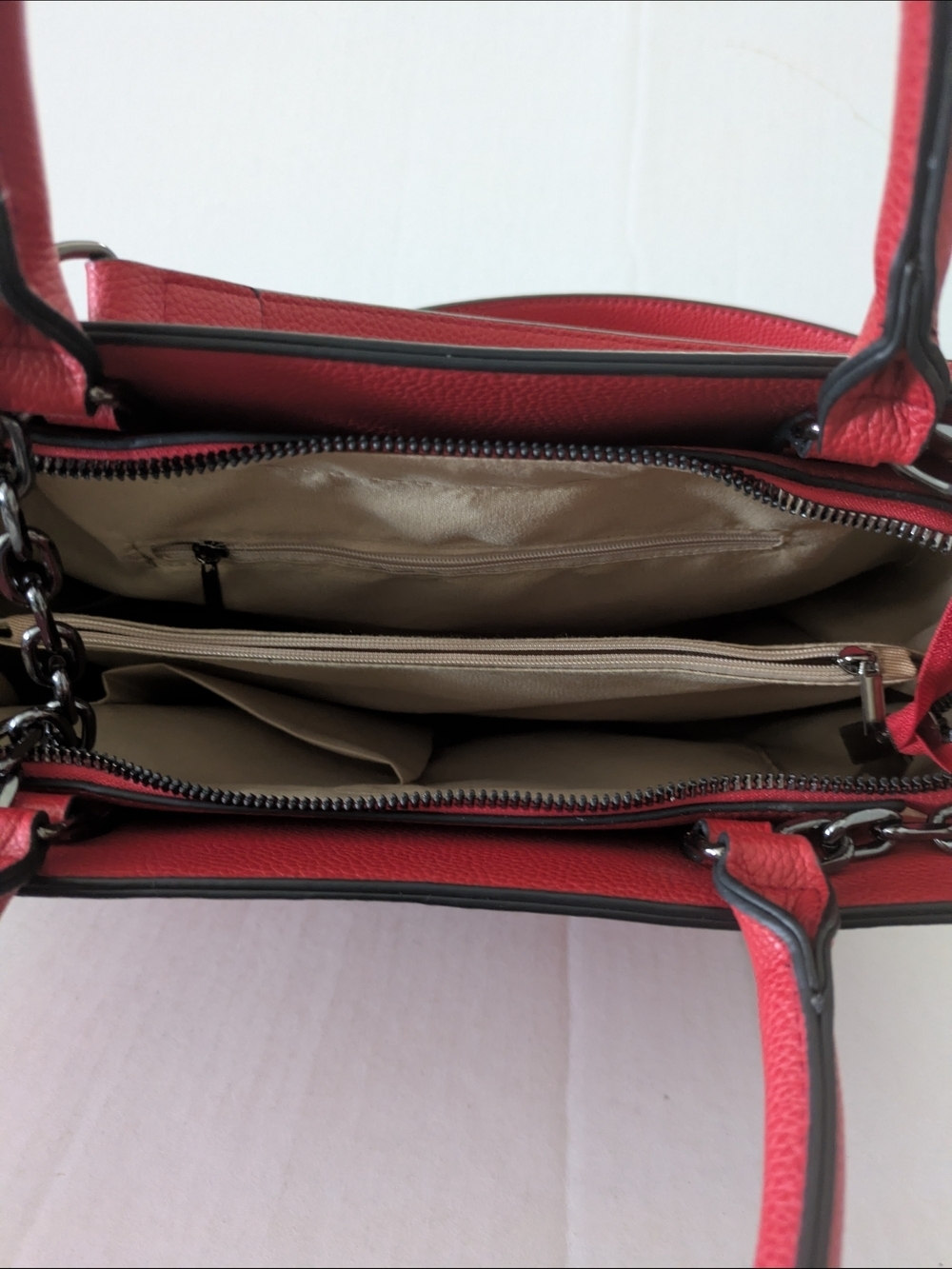 Designer Red Floral Monogram Tote - Picture 3 of 7